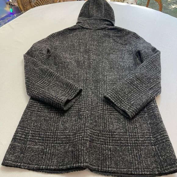 NWT THAKOON Addition Wool Blend Gray Melange Hooded Blazer Coat Jacket Size M - Picture 9 of 10